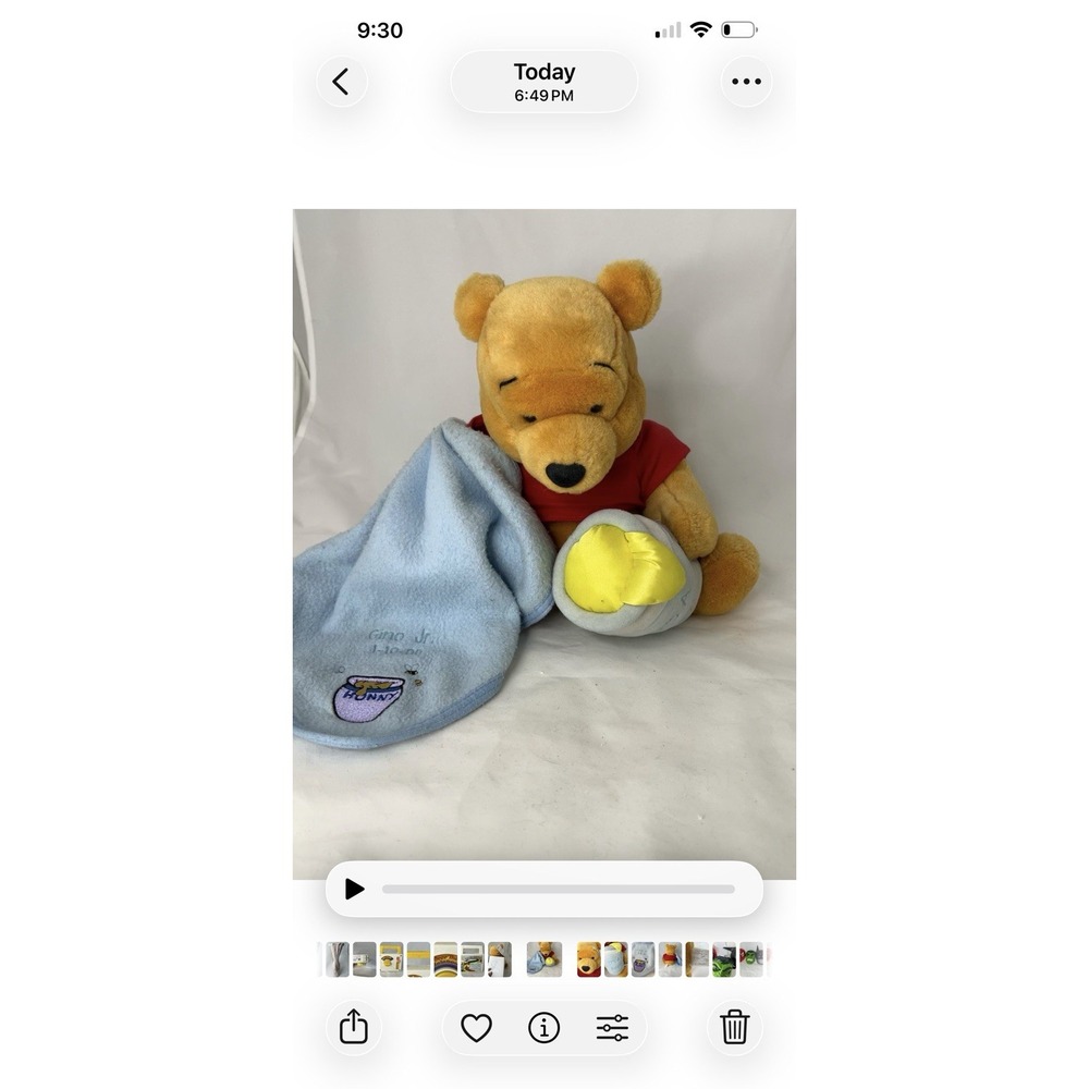 Disney Winnie the Pooh Plush Lovey Security Blanket Bear Honey Pot Baby Boy